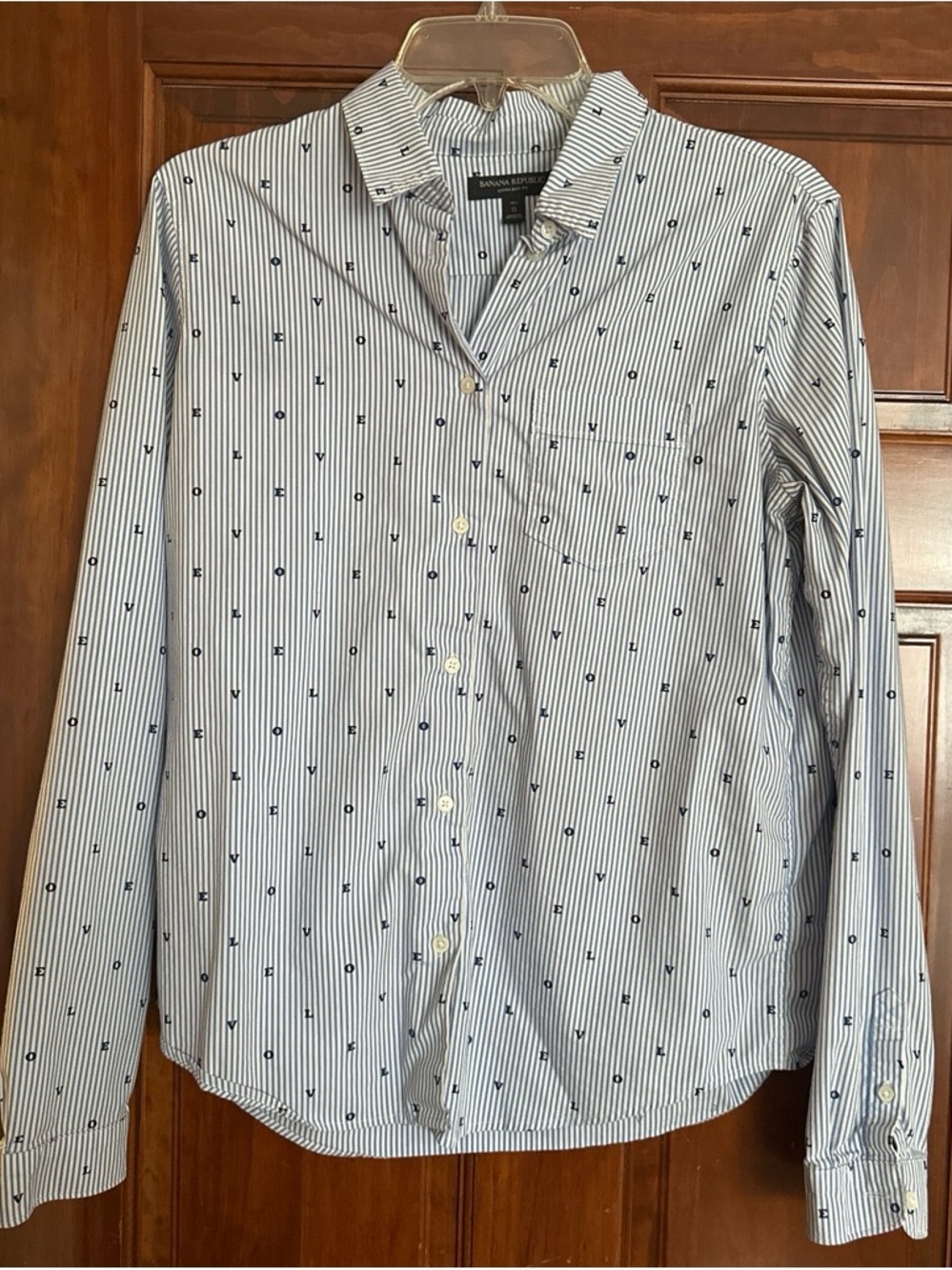 Banana Republic Blue Striped Button-Down Shirt